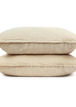 Beige lino Almohada