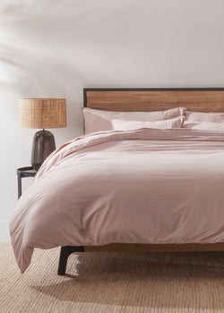 Rosa palo satén Funda nórdica